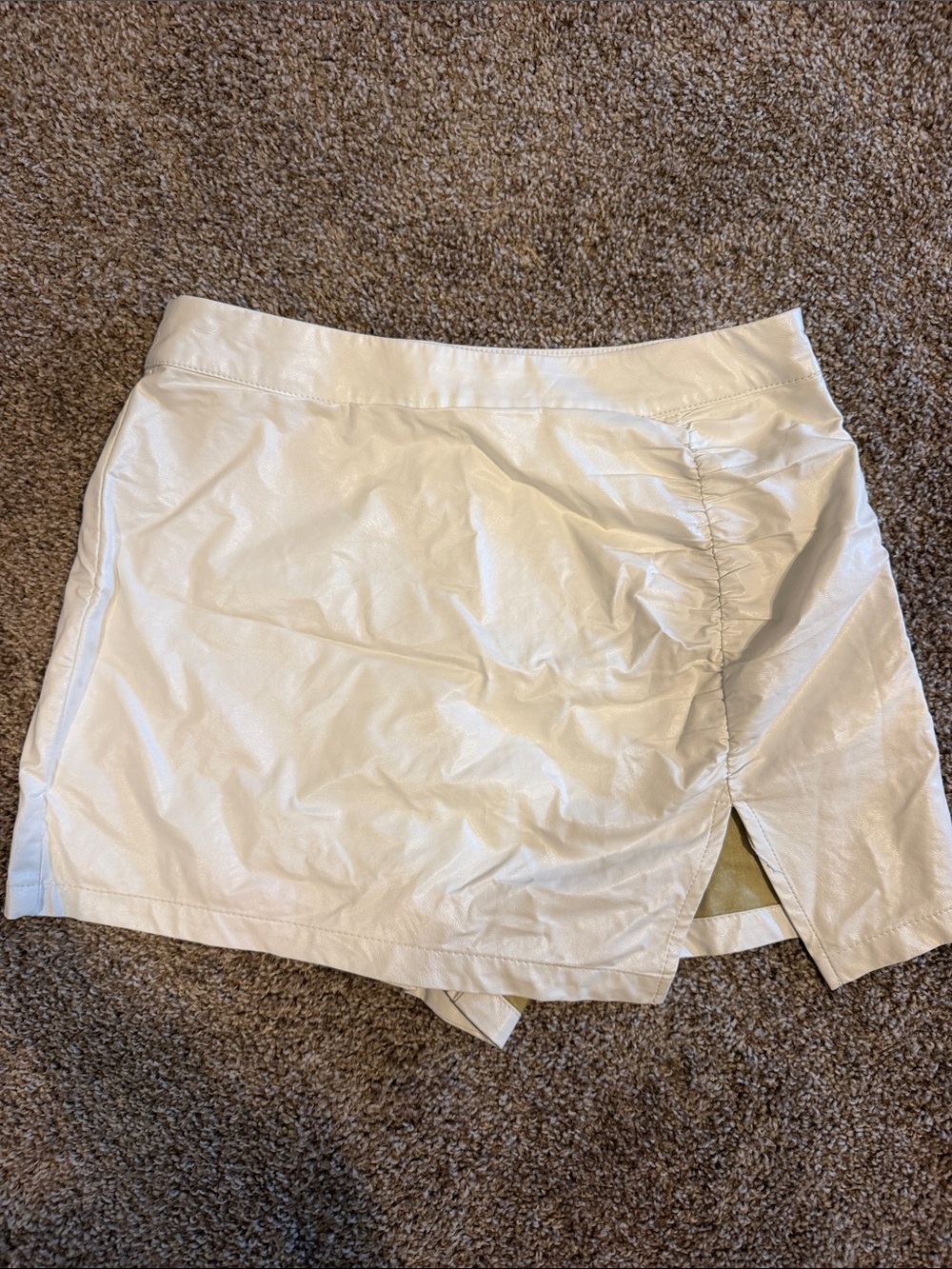 Cotton Candy Cream Skort with Side Ruched Wrap